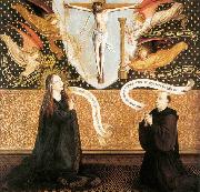 unknow artist Christ on the Cross with Mary as Intercessor and a Donor Spain oil painting reproduction